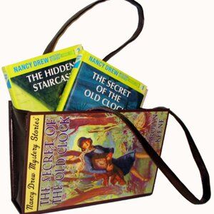 Retro Nancy Drew Mystery Stories Handbag Small Tote Gift Bag for Books